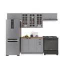 Ver imagem 2 de Armário de Cozinha Modulada Compacta Fidelitá Nara 100% MDF 4 Peças 280cm 10 Portas 2 Gavetas com