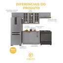 Ver imagem 5 de Armário de Cozinha Modulada Compacta Fidelitá Nara 100% MDF 4 Peças 280cm 10 Portas 2 Gavetas com