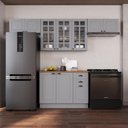Ver imagem 1 de Armário de Cozinha Modulada Compacta Fidelitá Nara 100% MDF 4 Peças 280cm 10 Portas 2 Gavetas com
