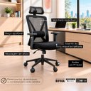 Ver imagem 7 de Cadeira Presidente Work Ergonômica com Apoio de Cabeça, Mesh Premium e Lombar 3D Preto