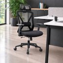Ver imagem 1 de Cadeira Presidente Work Ergonômica com Apoio de Cabeça, Mesh Premium e Lombar 3D Preto