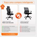 Ver mais imagens de Cadeira Presidente Work Ergonômica com Apoio de Cabeça, Mesh Premium e Lombar 3D Preto