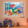 Adesivo Parede Janela 3D Princesas Ariel - 1
