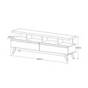 Ver imagem 3 de Rack Retrô TV Até 72 Polegadas Pés De Madeira 2 Gavetas 4 Nichos Vivare Wood 1.60:Off White/Freijó