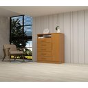 Ver imagem 2 de Cômoda Acp Madri com 5 Gavetas e Sapateira Lateral - Cinamomo