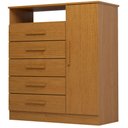 Ver imagem 1 de Cômoda Acp Madri com 5 Gavetas e Sapateira Lateral - Cinamomo