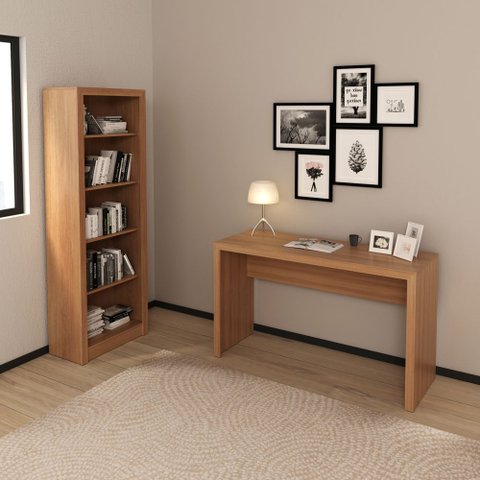 Conjunto de Escritório com Escrivaninha 02 pç CJ43018-075 Tecno Móbili - Tecno Móbili Amêndoa