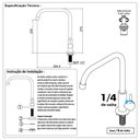Ver imagem 6 de Torneira para Pia Cozinha Mesa Tubo 90 Graus em Inox Escovado 1/4v