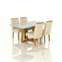 Ver imagem 2 de Conjunto Mesa de Jantar Pedro Art Assento com 4 Cadeiras 1,20 X 0,80 M:off White