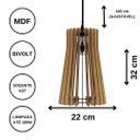 Ver imagem 6 de Luminária Teto tipo Pendente DETROIT MDF - Completa - Cor: Preta