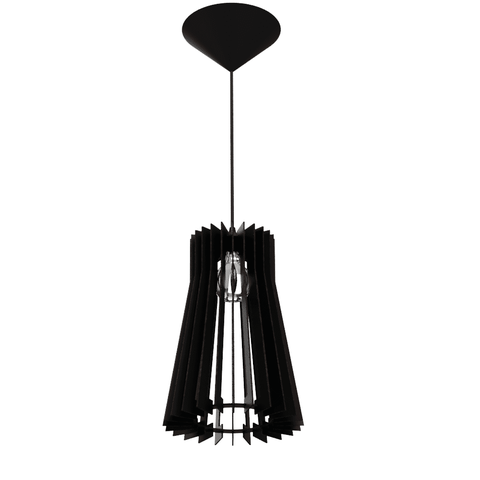 Luminária Teto tipo Pendente DETROIT MDF - Completa - Cor: Preta