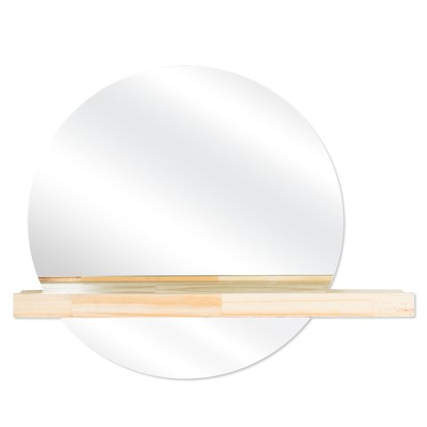 Espelho Decorativo Shelf Pinus 60 cm Redondo