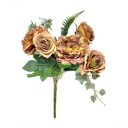 Ver imagem 1 de Buquê Peônia e Rosas Pêssego Fosco 5 Flores 40cm