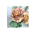Ver imagem 3 de Buquê Peônia e Rosas Pêssego Fosco 5 Flores 40cm