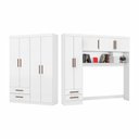 Ver imagem 2 de Guarda Roupa Casal Modulado 5 Portas Hercules 4 Portas 4 Gavetas Branco