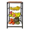 Ver imagem 4 de Fruteira Utilyse de Chão Cozinha Metal e Madeira 4 Andares Aramada Preto Malaga