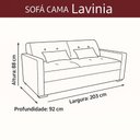Ver imagem 5 de Sofá Cama 3 Lugares Reclinável Casal Premium 2,03 Larg Lavinia Matrix