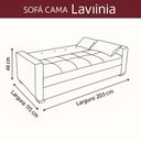 Ver imagem 6 de Sofá Cama 3 Lugares Reclinável Casal Premium 2,03 Larg Lavinia Matrix