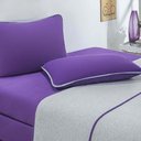 Ver imagem 2 de Jogo de Cama Malha Lençol 100% Algodão Urbano 4 Peças Queen - Roxo-mescla