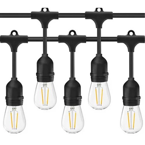Varal de Luzes 10 Metros 10 Bocais Extensao Decoraçao Iluminaçao 10w Festa Evento Comemoraçao Luxo C