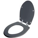 Ver imagem 2 de Assento Sanitário Laqueado Soft Close Victoria Cinza Quartzo (cinza Escuro) para Vaso Ideal