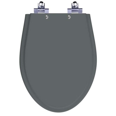 Assento Sanitário Laqueado Soft Close Victoria Cinza Quartzo (cinza Escuro) para Vaso Ideal
