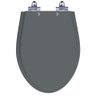 Assento Sanitário Laqueado Soft Close Victoria Cinza Quartzo (cinza Escuro) para Vaso Ideal - 1