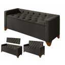 Ver imagem 1 de Recamier Baú Decorativo California 1,30m Premium para Cama Casal Estilo Sofá Estofado Cor Marrom
