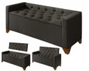 Ver imagem 1 de Recamier Baú Decorativo California 1,30m Premium para Cama Casal Estilo Sofá Estofado Cor Marrom