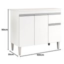 Ver imagem 2 de Balcão de Cozinha Tatiane com Tampo 100cm e Armário Aéreo Andréia 3 Portas Branco Brilho - Ajl