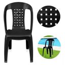 Ver imagem 4 de Kit 6 Cadeiras de Plástico Preta com Encosto Vime Empilhável