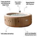 Ver imagem 2 de Banheira Ofurô Hidro Piscina Spa Inflável 795 Litros com Bomba Filtro Aquecedor e Bolhas Intex