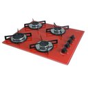Ver imagem 2 de Cooktop Chamalar Bivolt Premium 4 Bocas Ultra Chama Vidro Temperado Marmorizado Vermelho