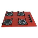 Ver imagem 1 de Cooktop Chamalar Bivolt Premium 4 Bocas Ultra Chama Vidro Temperado Marmorizado Vermelho