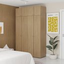 Ver imagem 1 de Guarda-Roupa 4 Módulos 8 Portas 6 Prateleiras Frame CabeCasa MadeiraOriginals