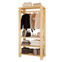 Ver imagem 1 de Arara Cabideiro Estante Madeira Roupa Sapateira Pinus Closet