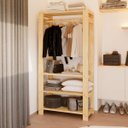 Ver imagem 3 de Arara Cabideiro Estante Madeira Roupa Sapateira Pinus Closet