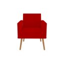 Ver imagem 3 de Kit 2 Poltronas Decorativas Sala Recepção Larah E Puff Vermelho