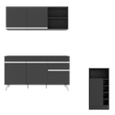 Ver imagem 6 de Armário de Cozinha Compacta com Mesa Gourmet Veneza Multimóveis Mp2201 Preto/branco