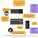Ver imagem 2 de Armário de Cozinha Compacta com Mesa Gourmet Veneza Multimóveis Mp2201 Preto/branco