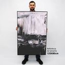 Ver imagem 2 de Quadro Decorativo em Canvas Abstrato Black White TaColado Moldura Flutuante 4,5cm Madeira 120 x 80cm