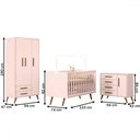 Ver imagem 4 de Quarto Infantil Completo Bear 4 Portas 6 Gavetas Rosa - Pnr Móveis