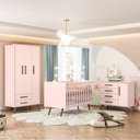 Ver imagem 1 de Quarto Infantil Completo Bear 4 Portas 6 Gavetas Rosa - Pnr Móveis
