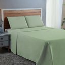 Ver imagem 1 de Kit Conjunto Cama Casal Algodão 300 Fios 4 Peças com Elástico e Fronhas:verde Bebe