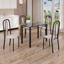 Ver imagem 1 de Conjunto de Mesa Tubular com 4 Cadeiras Lívia Preto/Bege