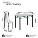 Ver imagem 3 de Conjunto de Mesa Tubular com 4 Cadeiras Lívia Preto/Bege