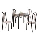 Ver imagem 2 de Conjunto de Mesa Tubular com 4 Cadeiras Lívia Preto/Bege
