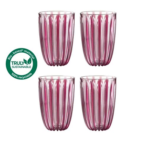 Jogo de 4 Copos em Bio Plástico Não Fóssil, 400ml - 9 X H12,8 Cm - Dolcevita - Ametista - Guzzini
