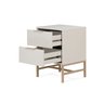 Mesa de Cabeceira Square 2 Gavetas 43 Cm X 40 Cm Off White Suave - 9