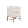 Mesa de Cabeceira Square 2 Gavetas 43 Cm X 40 Cm Off White Suave - 4